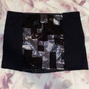 Sequins Black Skirt